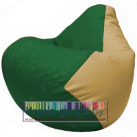 Бескаркасное кресло мешок Груша Г2.3-0113 (зелёный, бежевый)